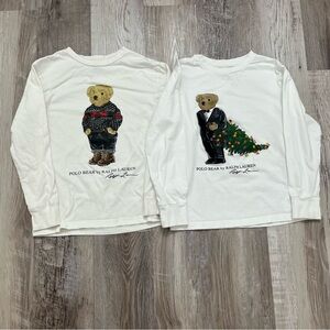 Polo Ralph Lauren Polo Bear YOUTH Small 8 Long Sleeve Shirts White